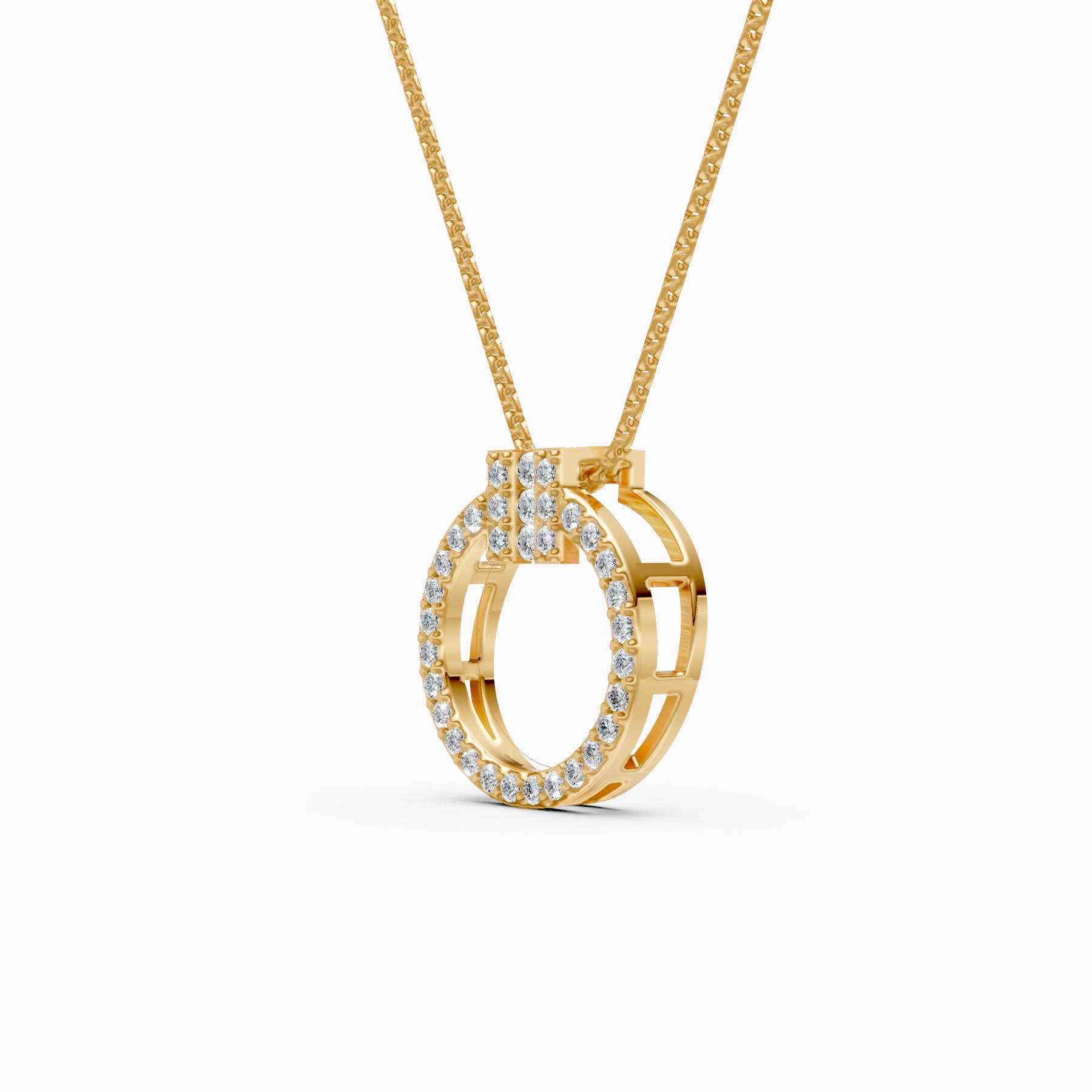 Stylish Circle Lab Grown Diamond Pendant
